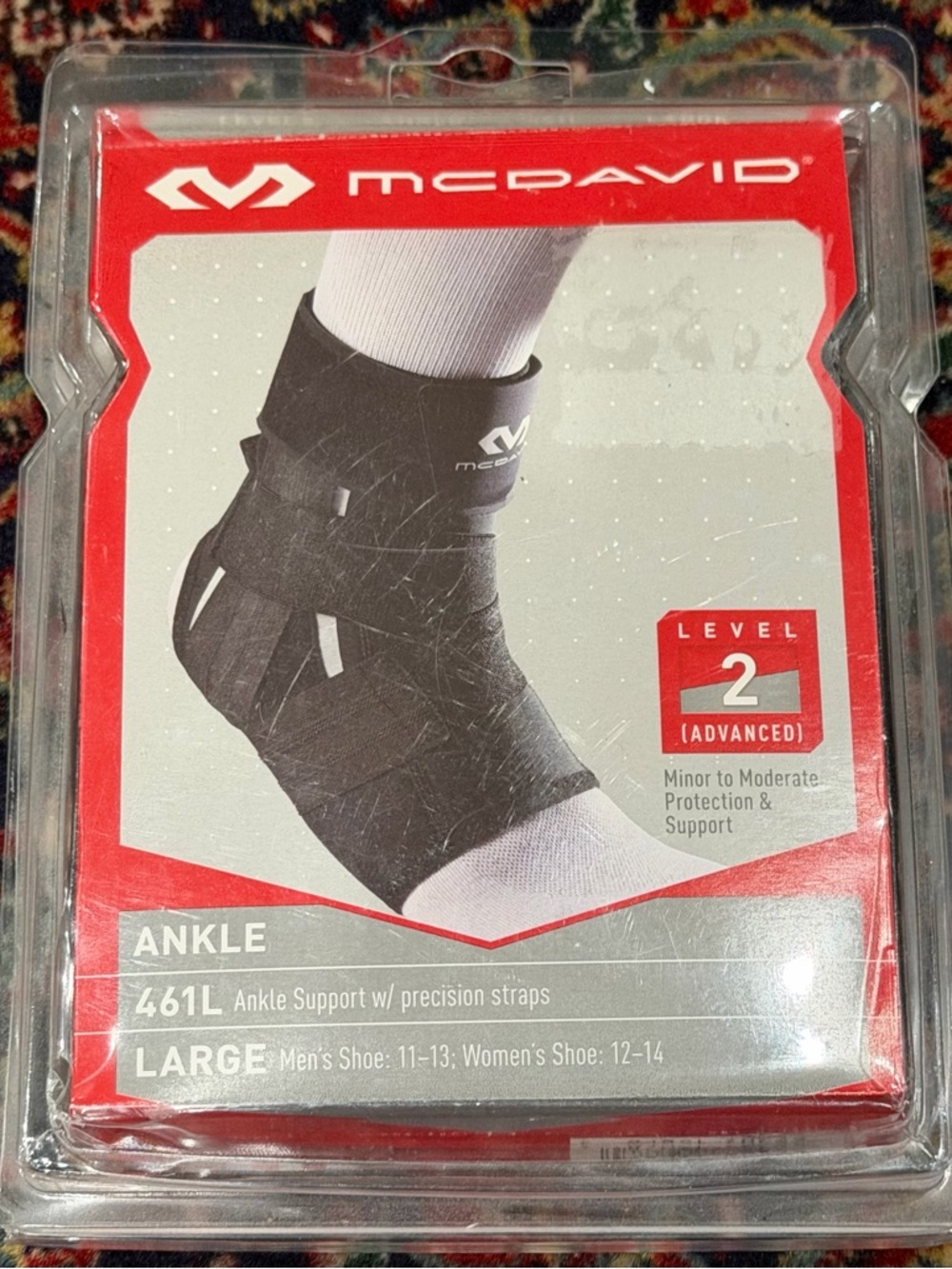 MCDAVID ANKLE SUPPORT W/PRECISION STRAPS LEVEL 2 SIZE L. 461L
